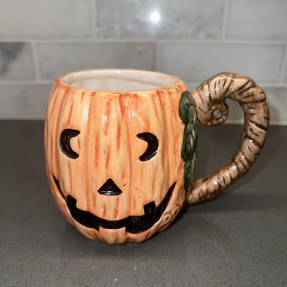 VTG 1995 Omnibus Halloween Pumpkin Mug OCI